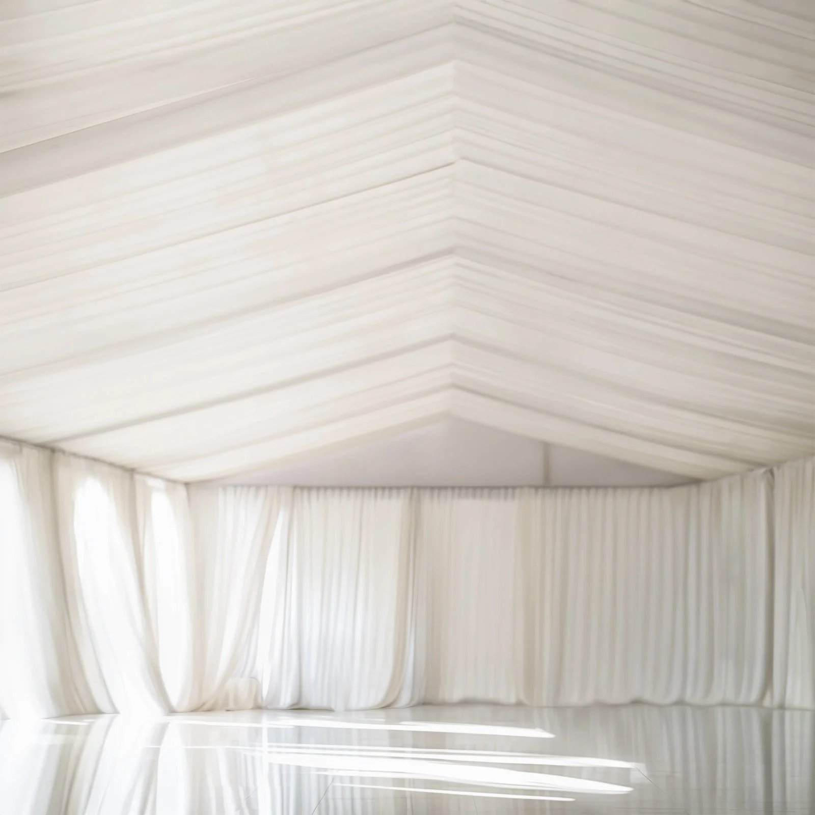 Stretch Spandex Tent Ceiling Drape – 25ft x 36ft, Ivory 180GSM Wrinkle-Free Fabric Ceiling Liner with Pole Pockets, Premium - Image 2