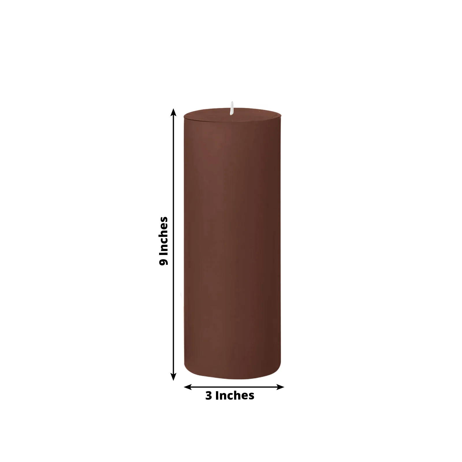 6-Pack Unscented Pillar Candles – Dripless 3"x9" Cinnamon Brown Paraffin Wax with Smokeless Cotton Wicks, Clean & Long-Lasting 90-Hour Burn - Image 3