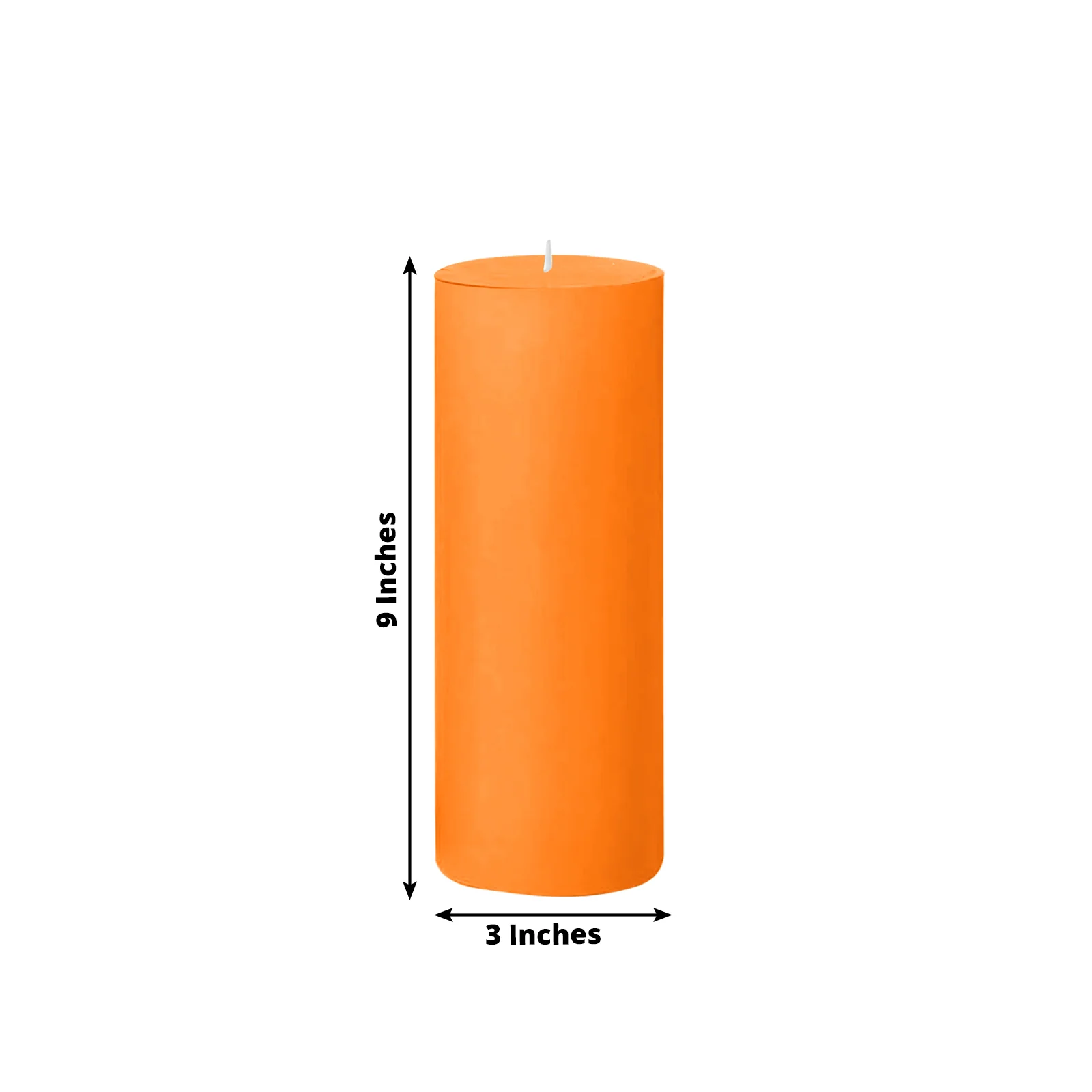 6-Pack Unscented Pillar Candles – Dripless 3"x9" Orange Paraffin Wax with Smokeless Cotton Wicks, Clean & Long-Lasting 90-Hour Burn - Image 3